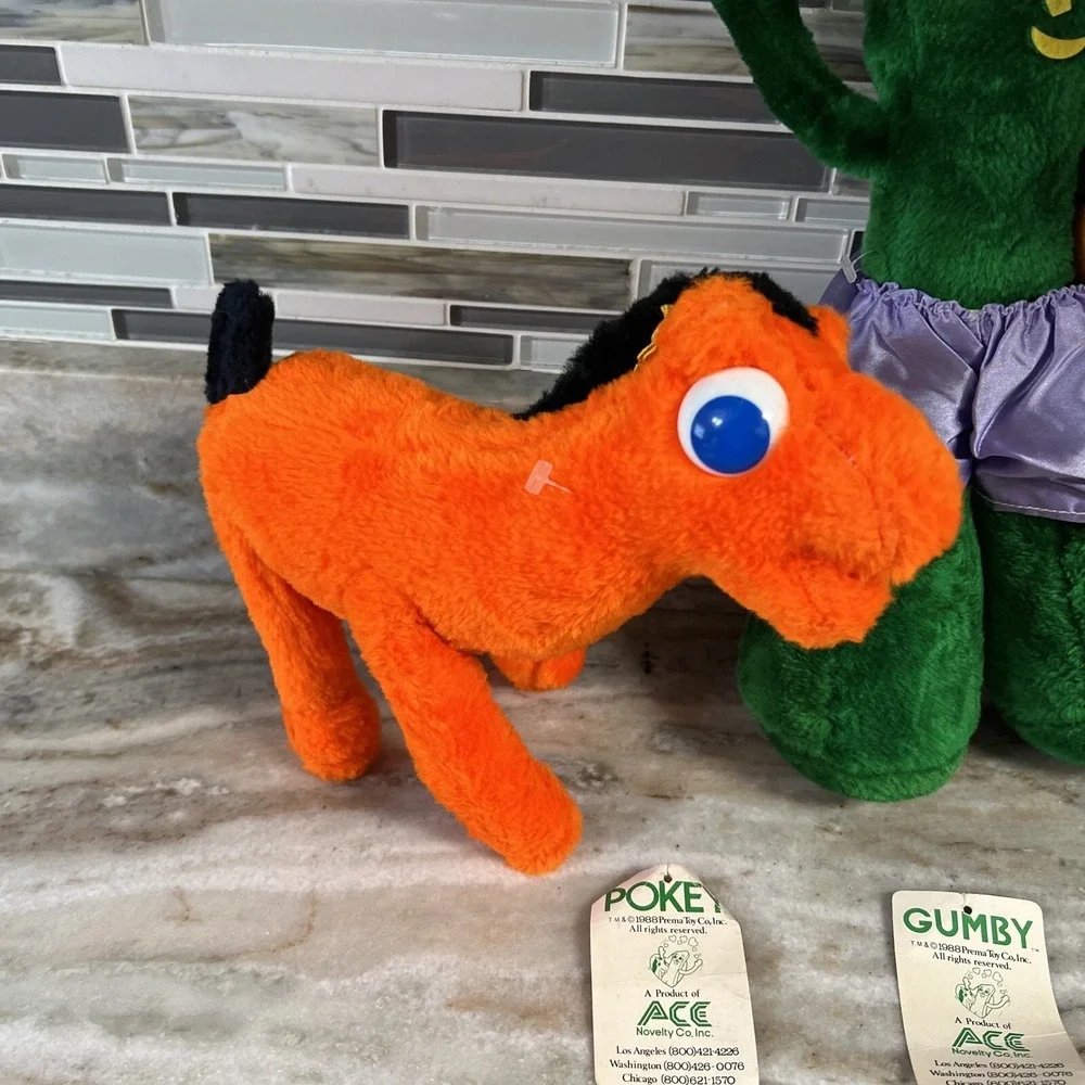 VINTAGE GUMBY AND BENDABLE‎ POKEY PLUSH ACE NOVELTY 1988